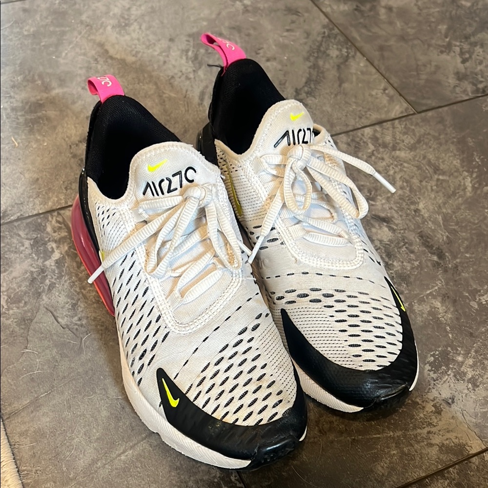 Nike Air Max 270 with Pink and Yellow Accents